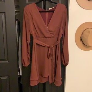 Burgundy tie waist dress from altrd state, wore once